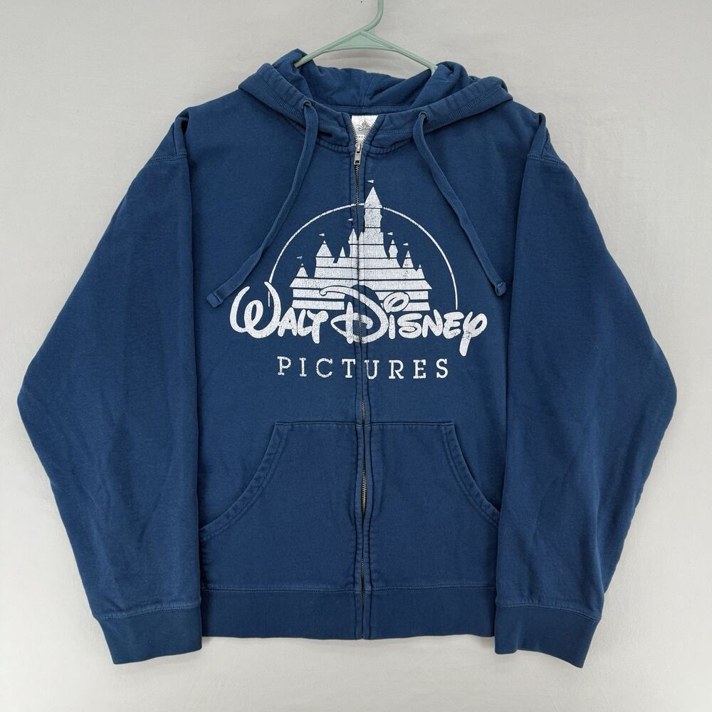 Walt Disney Pictures Blue Hoodie Full Zip Sweatshirt Adult XXL Disneyana